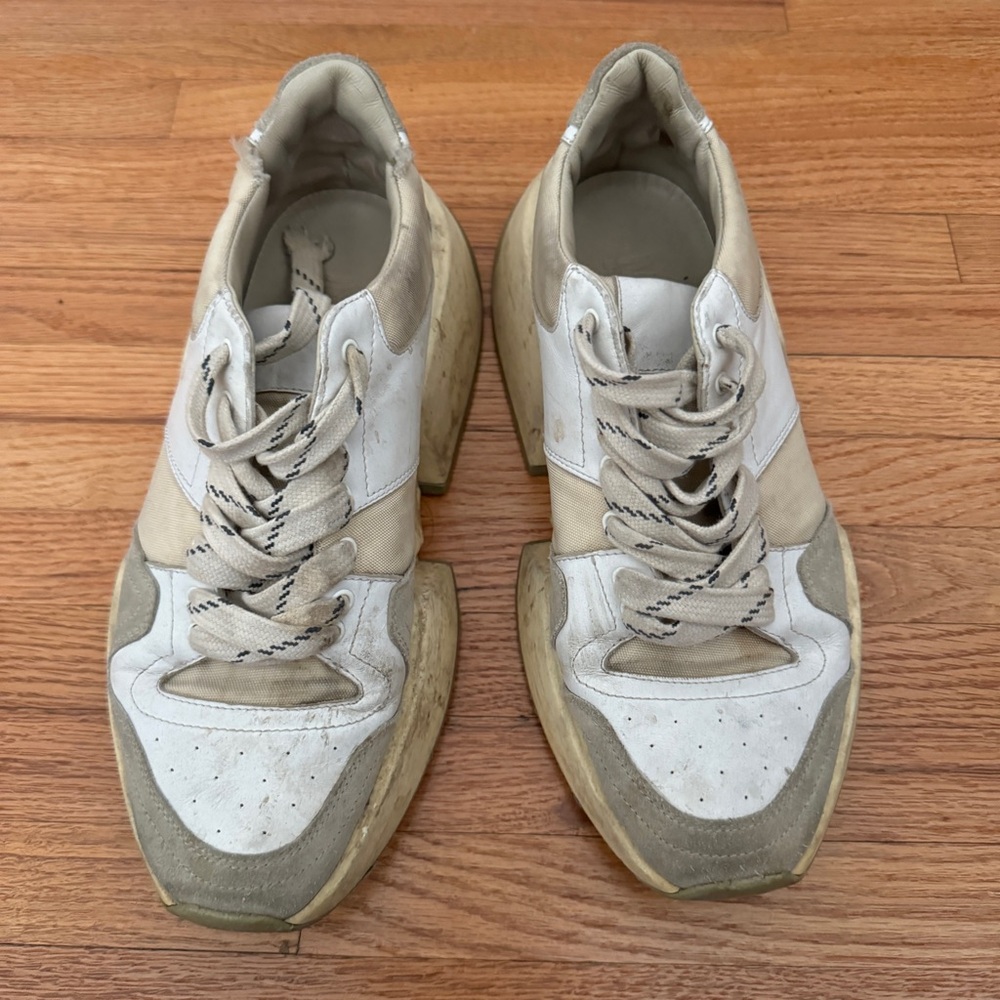MM6 Maison Martin Margiela White and Tan Sneakers